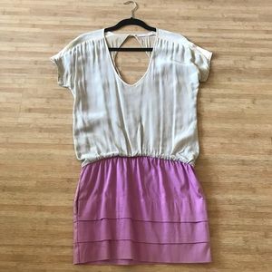 Wink Beige & Pink Colorblock Dress